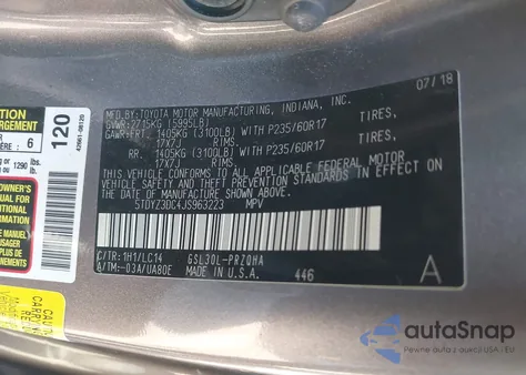 2018 Toyota Sienna Xle Premium 8 Passenger from USA, damaged, VIN 5TDYZ3DC4JS963223